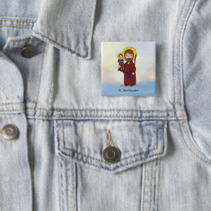 St. Christopher Feast Day Saint  Button