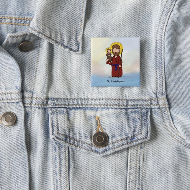 St. Christopher Feast Day Saint  Button (In Situ)