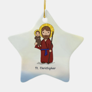 St. Christopher Feast Day Saint Ceramic Ornament