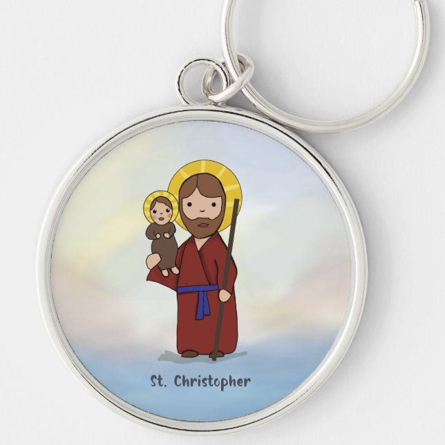 St. Christopher Feast Day Saint  Keychain (Front)