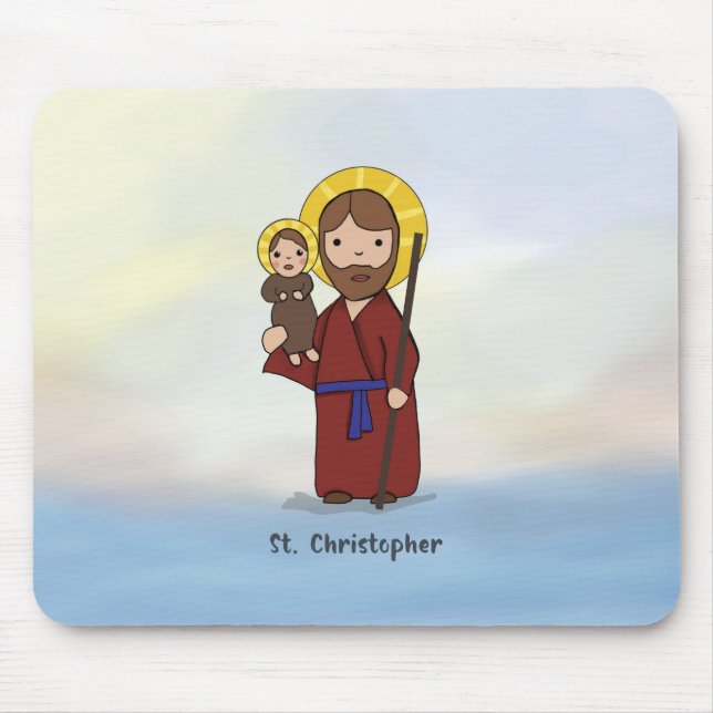 St. Christopher Feast Day Saint  Mouse Pad (Front)