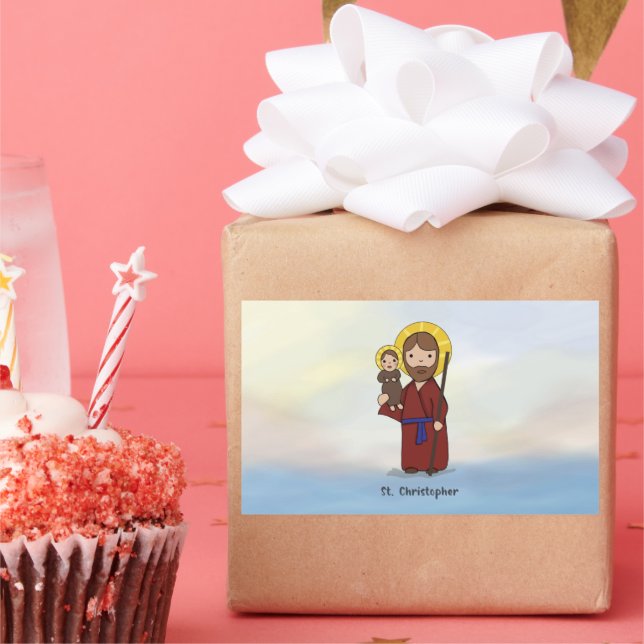 St. Christopher Feast Day Saint  Rectangular Sticker (Party)
