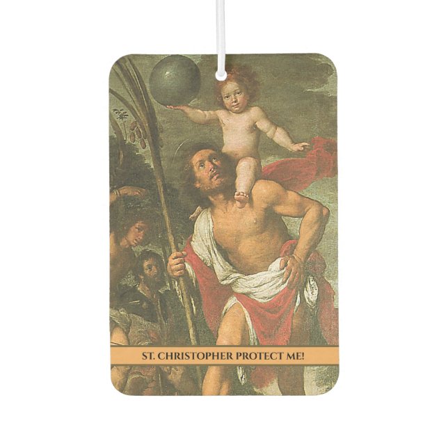 St. Christopher Jesus Catholic Religious Travelers Air Freshener (Front)