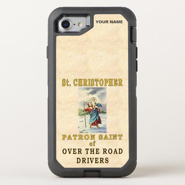 St. CHRISTOPHER  (Patron Saint of OTR Drivers) Otterbox iPhone Case (Back)