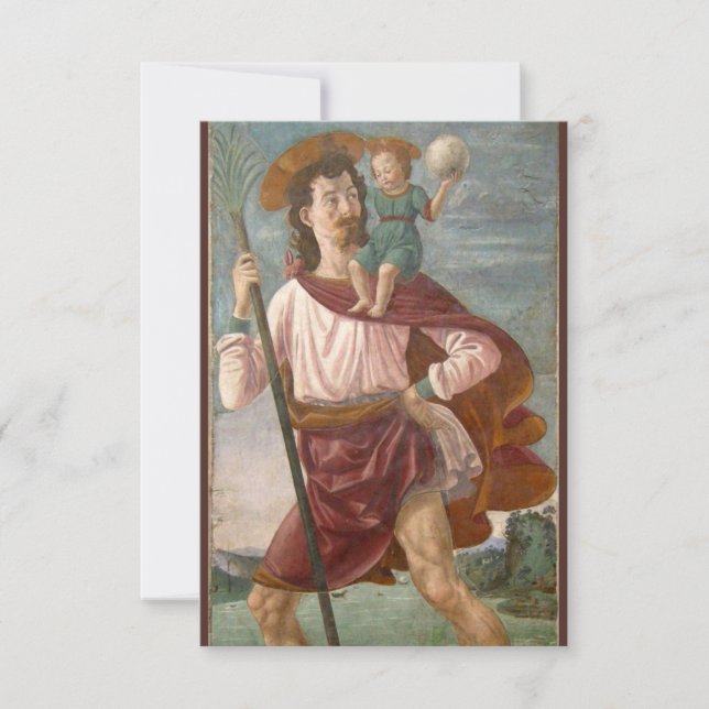 St Christopher Patron Saint of Travel Prayer Card (Front)