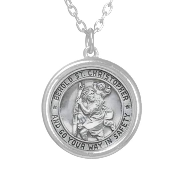 St CHRISTOPHER PENDANT NECKLACE (Front)