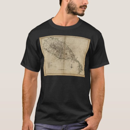 St Christopher St Kitts Caribbean Map T_Shirt