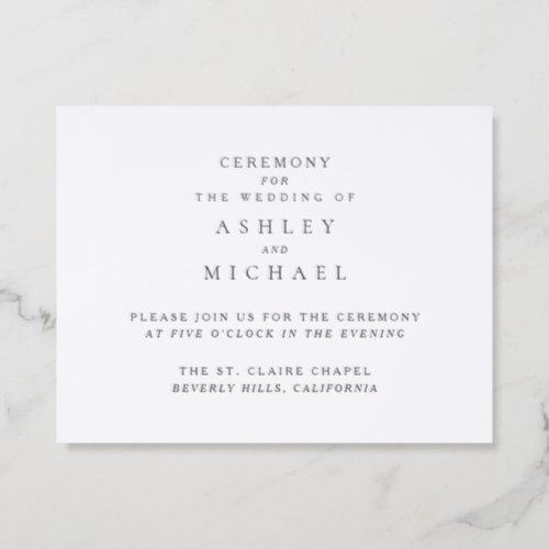 St. Claire | Ceremony Details Letterpress Enclosure Card