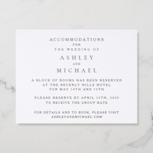 St. Claire | Elegant Classic Accommodations Letterpress Enclosure Card