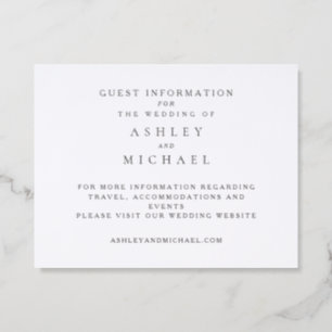 St. Claire Guest Information Letterpress Enclosure Card