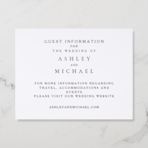 St. Claire | Guest Information Letterpress Enclosure Card
