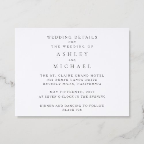 St. Claire | Wedding Details Letterpress Enclosure Card