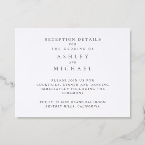 St. Claire | Wedding Reception Details Letterpress Enclosure Card