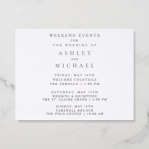 St. Claire Wedding Weekend Events Letterpress Enclosure Card