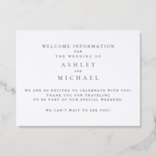 St. Claire Wedding Welcome Information Letterpress Enclosure Card