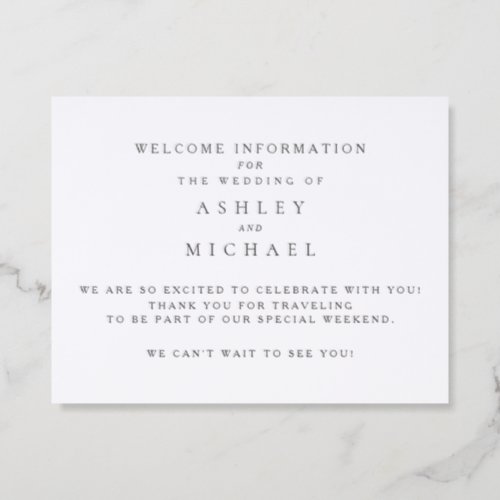 St. Claire | Wedding Welcome Information Letterpress Enclosure Card