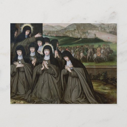 St Claire with her Sister Agnes and Nuns Postcard