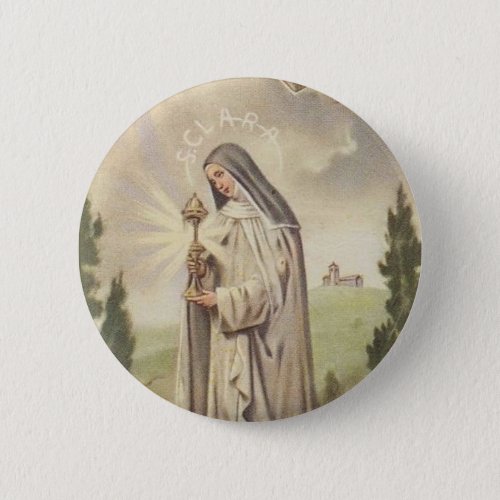 St Clare of Assisi Button