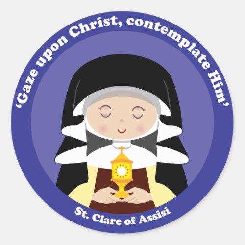 St Clare of Assisi Classic Round Sticker