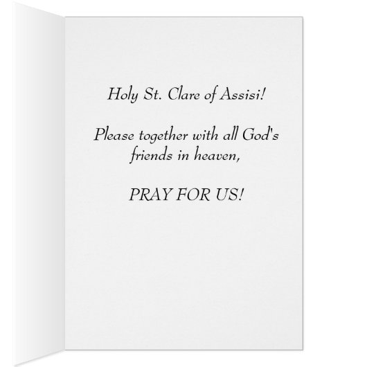 St. Clare of Assisi Feast Day (Inside (Right))