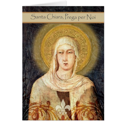 St Clare of Assisi Feast Day Card in Italian