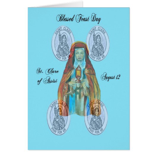 St. Clare of Assisi Feast Day Cards (Front)