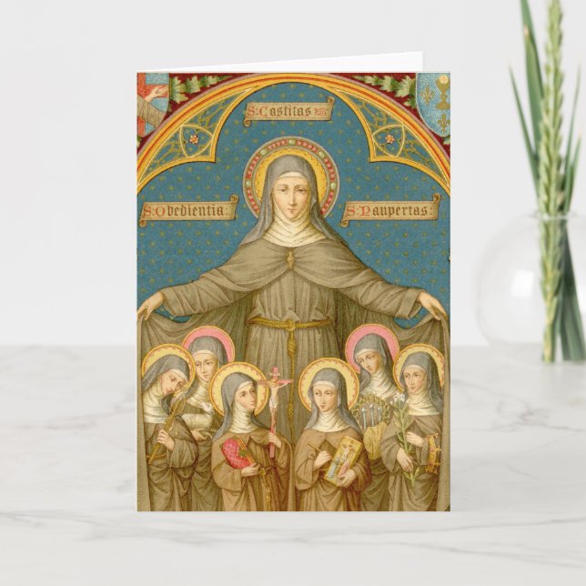 St. Clare of Assisi & Nuns (SAU 027) Greeting Card (Front)