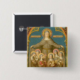 St. Clare of Assisi & Nuns (SAU 027) Pinback Button