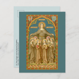 St. Clare of Assisi & Nuns (SAU 027) Postcard