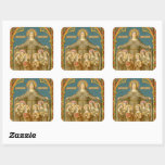 St. Clare of Assisi &amp; Nuns (SAU 027) Square Sticker