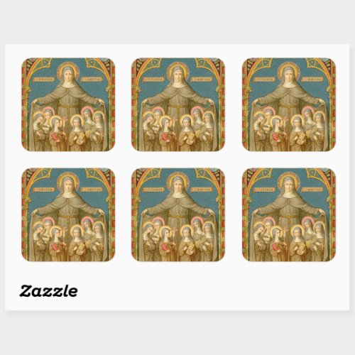 St Clare of Assisi  Nuns SAU 027 Square Sticker