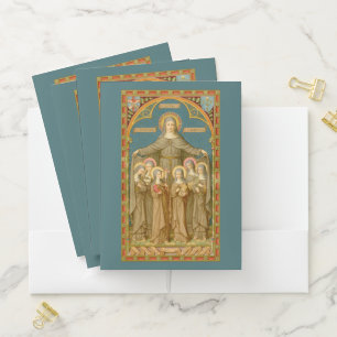 St. Clare of Assisi & Nuns (SAU 027) (Style #2) Pocket Folder