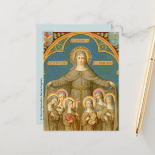 St. Clare of Assisi & Nuns (SAU 027b) Postcard