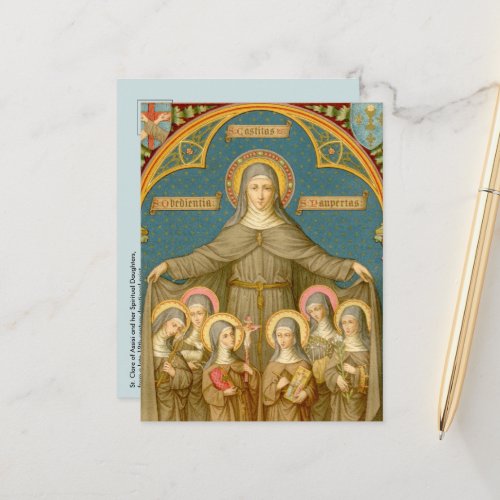 St Clare of Assisi  Nuns SAU 027b Postcard