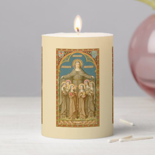 St Clare of Assisi  Nuns SAU 27 3x4 Pillar Candle
