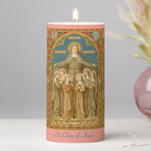 St Clare of Assisi  Nuns SAU 27 3x6 Pillar Candle