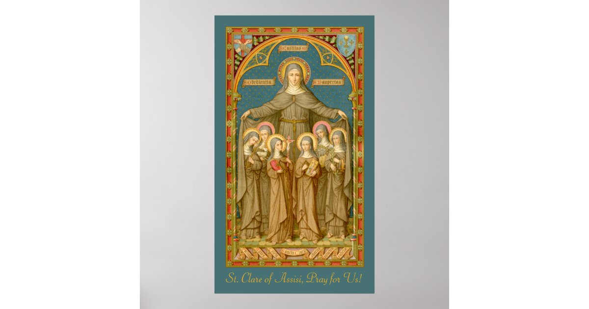St. Clare of Assisi & Nuns (SAU 27) Poster | Zazzle