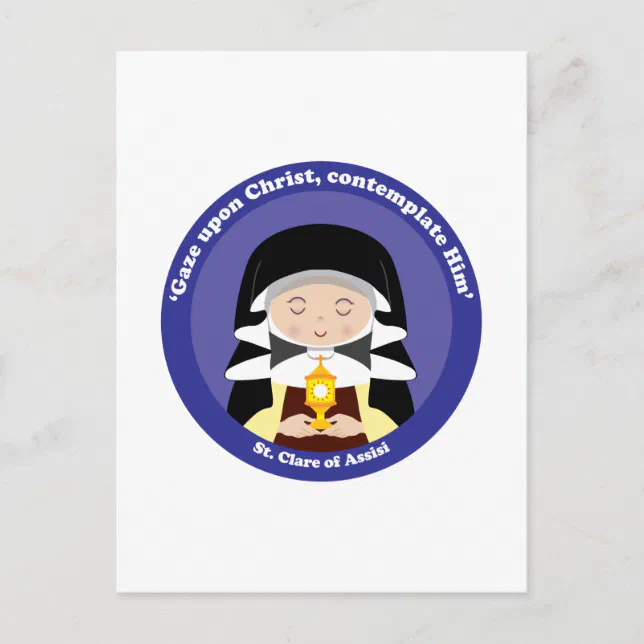 St. Clare of Assisi Postcard | Zazzle