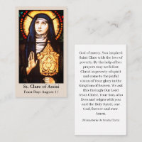 St. Clare of Assisi Prayer Card