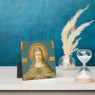 St. Clare of Assisi (SAU 027) 5.25"x5.25" Square Plaque