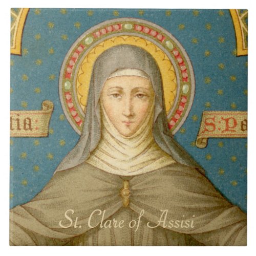 St Clare of Assisi SAU 027 Ceramic Tile 1