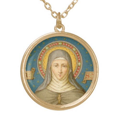 St Clare of Assisi SAU 027 Gold Plated Necklace