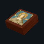 St. Clare of Assisi (SAU 027) Keepsake Box<br><div class="desc">Detail of an antique NeoGothic image of St. Clare of Assisi and Her Spiritual Daughters from a late 19th century chromolithographic devotional print drawn by Baron Jean-Baptiste Bethune (1821-1894) and published by the Socièté de St. Augustin, Bruges, Belgium, in the designer’s private collection of religious ephemera. Feast: August 11</div>
