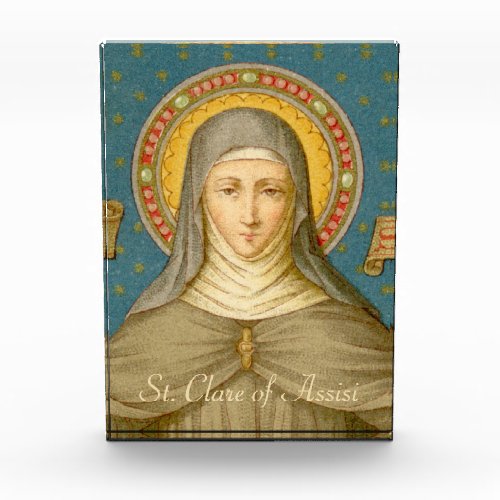 St Clare of Assisi SAU 027 Paperweight or Award