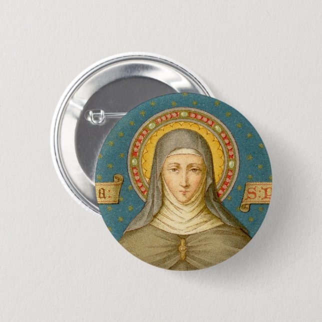 St. Clare of Assisi (SAU 027) Pinback Button (Front & Back)