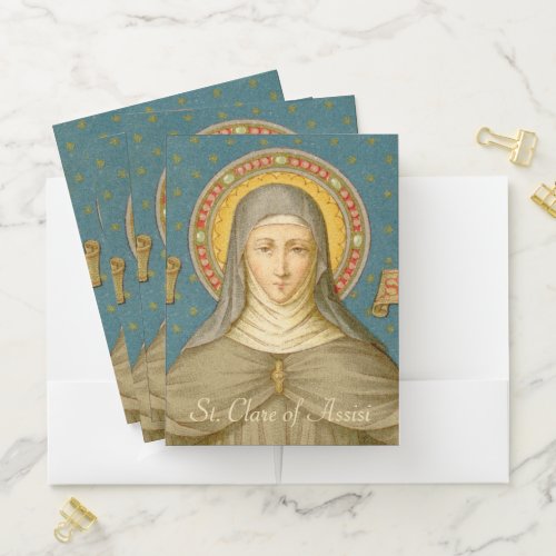 St Clare of Assisi SAU 027 Style 1 Pocket Folder