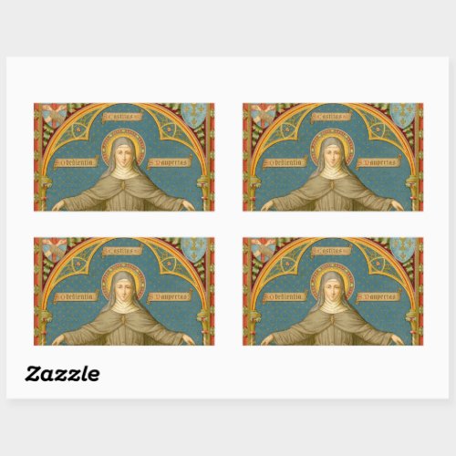St Clare of Assisi  Scrolls of Vows SAU 027 Rectangular Sticker
