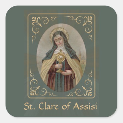 St Clare of Assisi Square Sticker