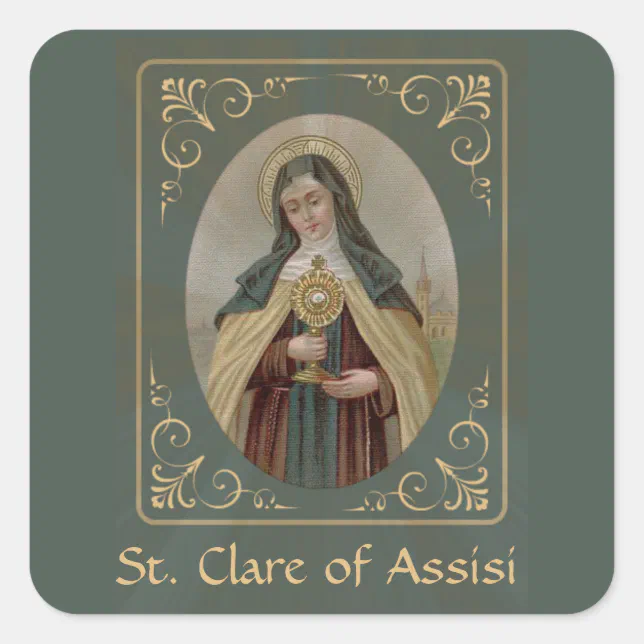 St. Clare of Assisi Square Sticker | Zazzle