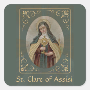 St. Clare of Assisi Square Sticker